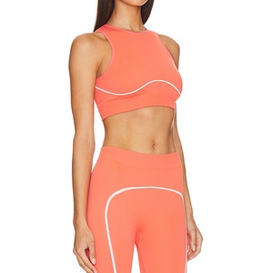 ชุดโยคะคุณภาพสูงพร้อมเสื้อชั้นในออกกำลังกายคอกลมแบบร่องและกางเกงโยคะ ระบายอากาศได้ดี - Product Image 2