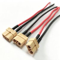 Arnés de Cables con Conector Hembra XT60, Cable de Alimentación de Silicona Rojo/Negro de 14AWG para Batería Lipo RC, Drones y Aplicaciones Eléctricas