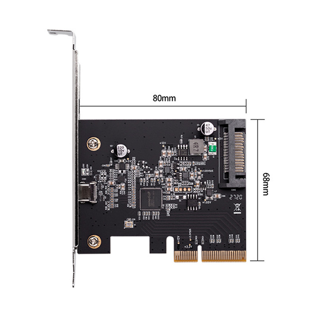 PCI-E to USB 3.2 Type-C Host Controller Adapter 20Gbps Transmission Speed Gen2 PCI-E Card