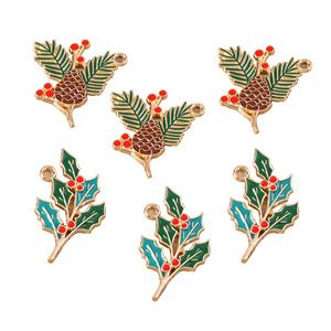 Weny, confezione da 10 pezzi, ciondolo a forma di foglia simulata in lega con effetto goccia d'olio, colore nocciola - Product Image 5