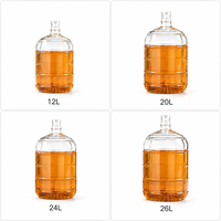Bouteille de Fermentation en Verre à Texture Grille, Carafe en Verre Alimentaire, Grand Récipient pour Jus de Carotte, Jus de Blé et Boissons Maison