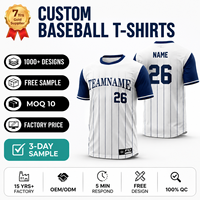 Maillot de baseball personnalisé, T-shirt de baseball col rond, maillot d'entraînement à manches courtes pour hommes et femmes, maillot de baseball/softball de club, OEM, faible MOQ