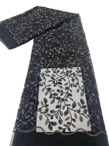 Produsen Kain Brokat Gaun Anak Mewah Tersedia dengan Payet Daun Jala Bordir Gaya Tradisional Romantis Mewah - Product Image 2