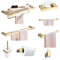 Ensemble d'accessoires de salle de bain Maestro Spectrum Luxury Brushed Gold, style chinois moderne, garantie 3 ans, acier inoxydable SS304.