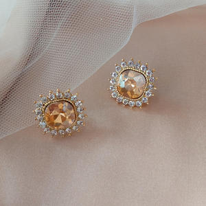 New Women Girls Anti AllergySilver Post <b>Earrings</b> Dainty Gold <b>Square</b> Metal <b>Earrings</b> Bling <b>Diamonds</b> Paved Stud <b>Earrings</b> for Girls - Product Image 4