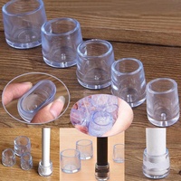 Capuchon de pied en caoutchouc de Silicone Transparent pour jambe de chaise/coussinets de pied en PVC Transparent antidérapant de haute qualité/couvre-pied rond transparent pour meubles