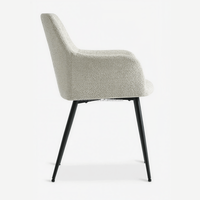 Chaise de salle à manger Nordic Boucle, fauteuil moderne rembourré, pieds en métal, chaise d'appoint confortable pour la maison, l'hôtel, le restaurant