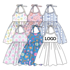 Robe licou imprimée Hippo Kids pour filles, idéale pour les vacances d'été à la plage, modèle moelleux grande taille, service ODM, robe une pièce pour adolescentes - Product Image 2