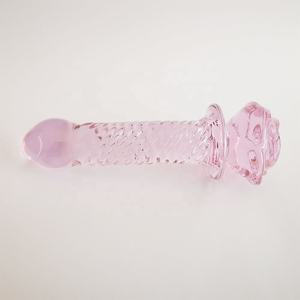 Handgemachte Kristallglas Pink Dildo Rose Penis Wieder verwendbare Sex liefert Phallus Adult Spielzeug für Frauen Damen Mädchen Mastur bator - Product Image 6