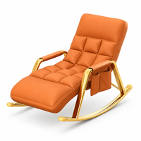 Fauteuil relaxant ergonomique en cuir, canapé paresseux, chaise inclinable de loisirs à bascule