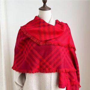 Sang Trọng Danh Mục Thiết Kế Khăn 190*70Cm Giáng Sinh Chiếc Khăn Màu Đỏ Cổ Điển Sọc Tua Khăn Choàng Phụ Nữ Mùa Đông Phụ Kiện - Product Image 1