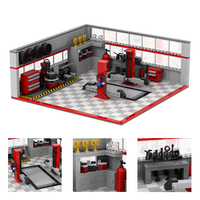 MOOXI Bricks MOC4122 661 pièces Atelier de réparation automobile en plastique, modèle d'assemblage DIY, jouets éducatifs, ensembles de blocs de construction, jouets pour enfants