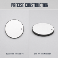 Disco Cerámico Piezoeléctrico PZT4 de 50 mm y 2 mm, Transductor Ultrasónico de 1 MHz