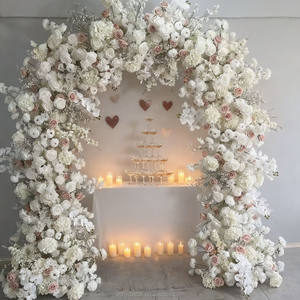 Arche de fleurs artificielles en soie en forme de U, motif fleurs de cerisier, hauteur 8 pieds, écologique, pour toile de <span class=keywords><strong>fond</strong></span> de scène de mariage - Product Image 2