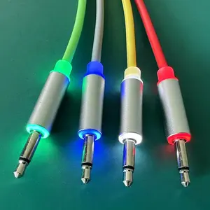 custom color TPE 3.5mm audio cable 12V LED light male to male 3.5mm aux audio cables for modular synthesizer