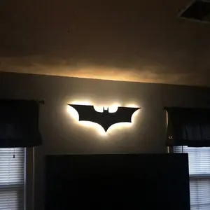 Timjay Wireless Remote Control and Color Change Bat Wings Shape Bedside Light Atmosphere 40cm Cool LED Wall Light lamp