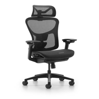 Chaise de bureau ergonomique moderne en maille, hauteur réglable, appuie-tête réglable, support lombaire, accoudoirs 4D, mécanisme d'inclinaison à 4 verrous, PU