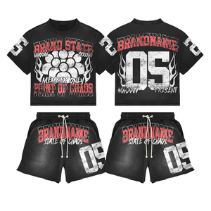 ชุดกางเกงขาสั้นบ็อกซี่ไซส์ใหญ่พิเศษสำหรับผู้ชายอเมริกันฟุตบอลแบบสั่งทำพิมพ์ลายตามสั่งแบบตาข่ายระบายอากาศมีสไตล์ - Product Image 1