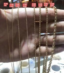 Xinfly Tarnish Free Waterproof Wholesale Type 14K Plated <b>Copper</b> Rolo <b>Chain</b> Necklace Bracelet - Product Image 2
