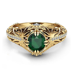 Green Accent Ring for Women, Elegant Statement Jewelry, Luxury Inspired Engagement Style Fashion Accessory - Product Image 3