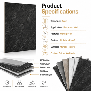 Paneles Decorativos para TV con Revestimiento de Madera UV y Cristal de Carbono, Losas de Piedra <span class=keywords><strong>Pandora</strong></span> con Aspecto de Mármol, Núcleo de Madera Mixta, Estilo Moderno Clásico Europeo - Product Image 5