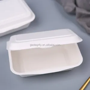 Einweg umhüllungen Biologisch abbaubare Clamshell-Behälter zum Mitnehmen Zuckerrohr Bagasse Zellstoff form Lunchbox