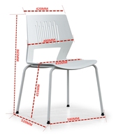 Chaise de formation empilable moderne pour école, bureau, en plastique PP, pour appartement et usage domestique