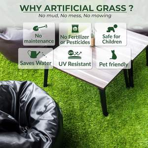 <span class=keywords><strong>Gazon</strong></span> artificiel résistant aux UV de 20 mm, panneau de pelouse verte décoratif, <span class=keywords><strong>rouleau</strong></span> de 2 m x 4 m pour tapis de jardin et aménagement paysager - Product Image 4