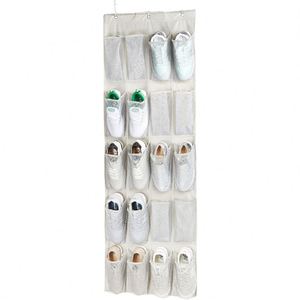 Basics 20-Pocket Foldable Over-the-Door Hanging <b>Large</b>-Size Shoe Organizer Storage Bag for Shoes and Sundries (<b>Wardrobe</b> Use) - Product Image 2