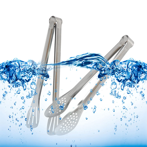Pinces de cuisine en acier inoxydable personnalisées avec logo, résistantes à la chaleur, avec embouts en caoutchouc antiadhésifs, vente en gros - Product Image 3