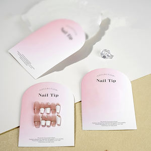 Tarjeta de presentación de esmalte de uñas con logotipo personalizado al por mayor, prensa de moda para uñas, embalaje de papel para ropa, compra de uñas artificiales - Product Image 1