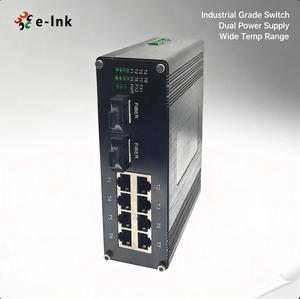 10-Port Gigabit Ethernet <strong>Switch</strong> Dual SFP Fiber Ports 20Gbps Capacity Aluminum Case Redundant Power Support 1000Mbps Fiber <strong>Switch</strong> - Product Image 4