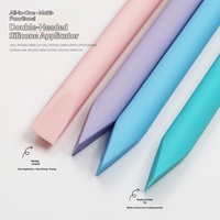 Bâtonnet de mélange multifonctionnel en silicone à double tête, texture douce, applicateur de gel pour nail art et racloir