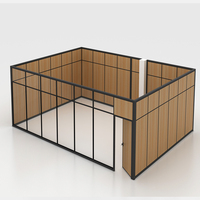 Verre de séparation de bureau avec portes, panneaux muraux transparents, gazon et murs artificiels pour entrepôt et bureau