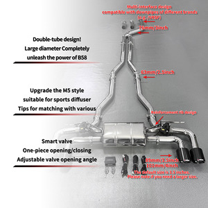 Sistema de Escape Catback HEO para 540I 550i G30, 520I 530I <span class=keywords><strong>G31</strong></span> B48 B58 2.0T 3.0T, Válvula de Acero Inoxidable 304, Acabado Pulido Espejo, Doble Tubo - Product Image 2