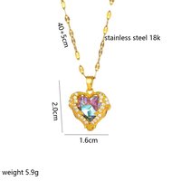Colliers ras du cou et chaînes en cuivre doré et argenté avec pendentif cœur multicolore, bijoux de mode raffinés pour femmes
