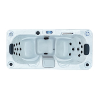 Spa rectangulaire de luxe 2 personnes 2025 avec système de contrôle Eight Treasures, autoportant pour bain extérieur, villa, terrasse