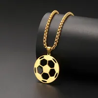Collier pendentif ballon de football Myshape pour homme, en acier inoxydable, chaîne longue, bijou sportif tendance, cadeau, vente en gros 2025
