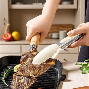 Silicone Food <b>Tongs</b> 9 Inch High Heat Resistant <b>Kitchen</b> BBQ Grill Oven Safe Utensils - Product Image 3