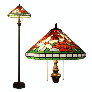 Lampadaire en verre teinté LongHuiJing avec verre Tiffany en finition bronze Valiant - Product Image 1
