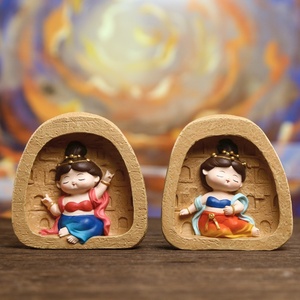 Statuette in Resina Stile Cinese Apsara, Ornamenti Fuxi <span class=keywords><strong>delle</strong></span> Caverne di Dunhuang Mogao, Design Dipinto Carino Personalizzabile - Product Image 2