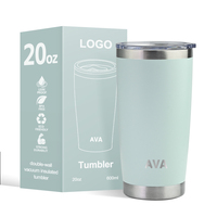 Gobelet isotherme personnalisé à double paroi en métal, 20 oz, en acier inoxydable thermolaqué, pour bière, café, camping, voyage, avec couvercle