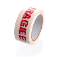 Ruban adhésif robuste avec avertissement de fragilité, 48 microns, impression rouge, ruban d'emballage BOPP pour la protection des articles fragiles et la fermeture des boîtes