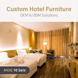 Juego de Muebles de Dormitorio Modernos para <span class=keywords><strong>Hotel</strong></span> de 4 Estrellas, Cama Doble de Madera Personalizada con Cabecera para Proyectos Hoteleros - Product Image 1