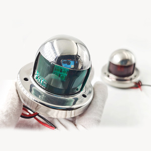 Stainless Steel Boat Navigation Light 12V Left <b>Red</b> Right Green Dual Color For Yachts And Boats - Product Image 1