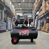 Compresseur d'air portable 30L 1,68KW 2HP sans huile à piston pour travaux lourds en menuiserie, cloueuse et gonflage de pneus
