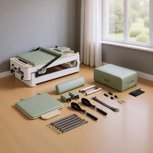 <span class=keywords><strong>Reformer</strong></span> Pilates Portable Pliable en Acier pour Usage Domestique, Équipement de Yoga et d'Entraînement de l'Équilibre, Lit de Pilates Blanc - Product Image 4