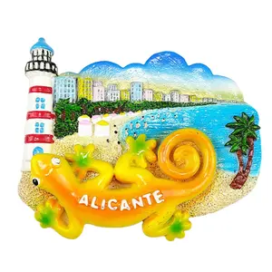 Cartoon Magnetic Resin Refrigerator Magnet 3D Pvc Epoxy Tourist Scenic Ocean Buildings Fridge Magnet