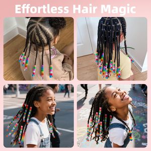 ลูกปัดซิลิโคนสำหรับผม ขนาด 8x10 มม. สีผสม ลูกปัดนุ่มสำหรับถักเปีย อุปกรณ์จัดแต่งทรงผมเด็ก - Product Image 4