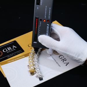 Bijoux fins Hiphop Pierre précieuse Moissanite 1ct Pass Moissanite Diamond Tester Argent sterling S925 Plaqué or 18 carats Bracelet - Product Image 2